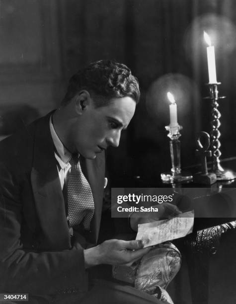 Hungarian born British actor Leslie Howard in 'Berkeley Square' at the Lyric Theatre in London.