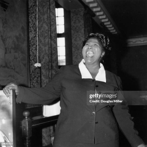 American gospel singer Mahalia Jackson during a rehearsal for her European tour in London.