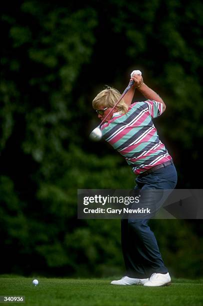 John Daly swings during the L.A. Open at the Riviera Country Club in Los Angeles, California. Mandatory Credit: Gary Newkirk /Allsport