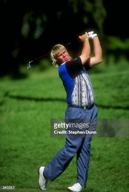 John Daly hits a shot during the 1993 Los Angeles Open at the Riviera Country Club in Pacific Palisades, California. Mandatory Credit: Stephen Dunn...