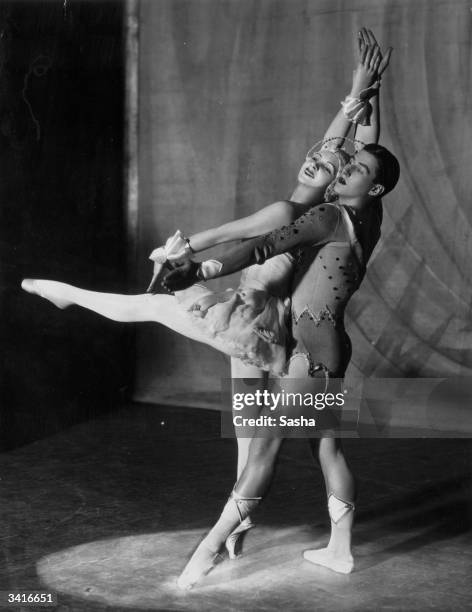 Sir Anton Dolin , Britain's first male premier dancer and founder of the Markova-Dolin Company, dancing with Vera Nemtchinova in 'Rhapsody In Blue'...