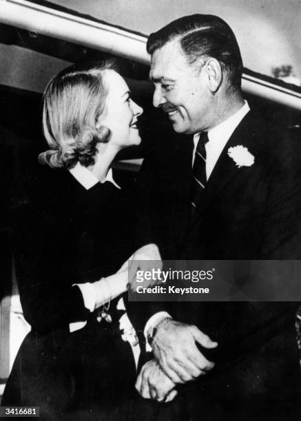 Screen star Clark Gable with his wife Lady Sylvia Ashley. She later divorced him on grounds of mental cruelty.