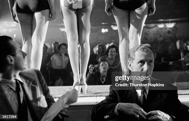 The legs of some of the fifty beauty queens competing for the title of 'Miss World' sponsored by Mecca Dancing Ltd. Original Publication: Picture...