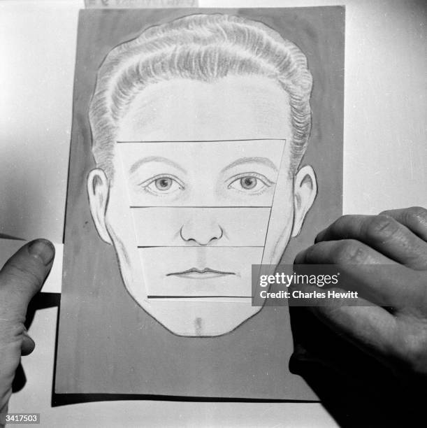 One of the composite faces collected by Canadian writer Jacques Penry, who analyses characters from faces. Original Publication: Picture Post - 6866...