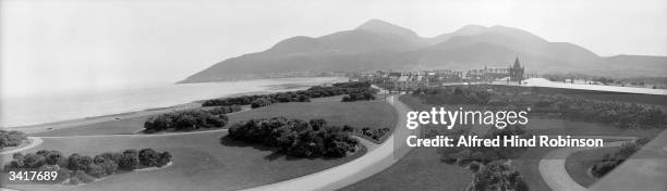 Newcastle in County Down, with the Mourne Mountains in the background.