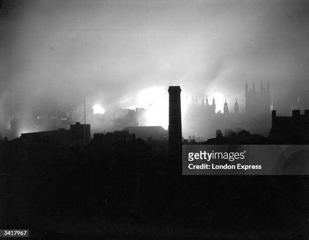 The London skyline during the blitz.