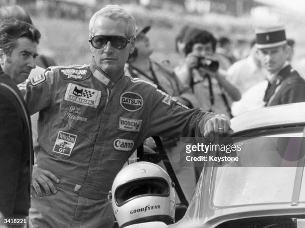 American actor Paul Newman before the start of the Le Mans 24-hour race. He and his two co-drivers finished second in their Turbo Porsche.