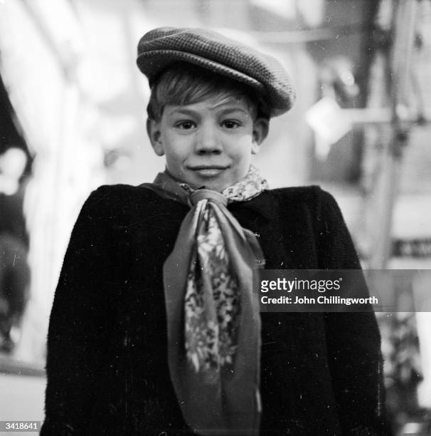 One of the young residents of the Swiss village of Pestalozzi on set during production of the film 'The Village' by the Swiss Praesena Film company,...