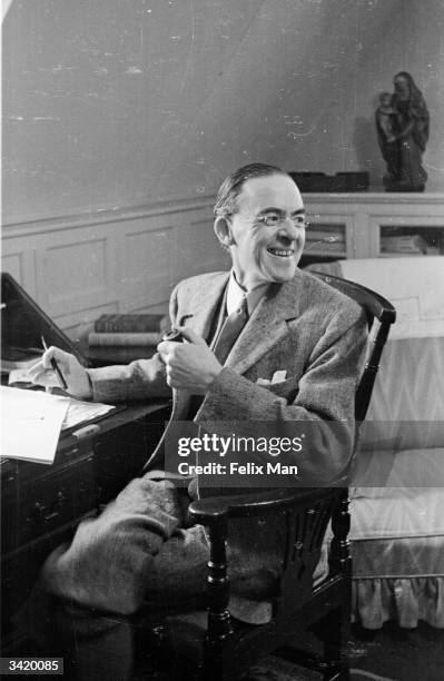 Politician Stafford Cripps at his home in the Cotswolds while waiting to be re-admitted to the Labour Party after his unsuccessful ballot concerning...