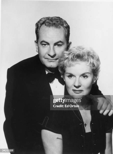 Actors Leo McKern and Ann Todd who co-star in the film', 'Time Without Pity' as Robert Stanford a ruthless motor-magnate and his wife Honor.