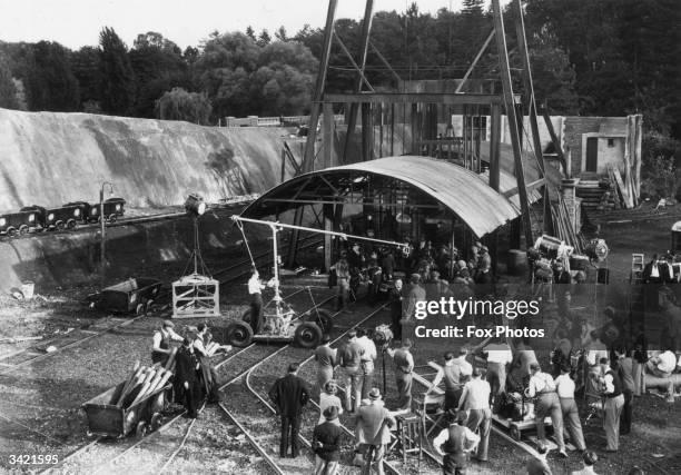 Pithead scene set up in Denham studios for the film, 'The Citadel' starring Robert Donat, Rosalind Russel, Ralph Richardson and Emlyn Williams. An...