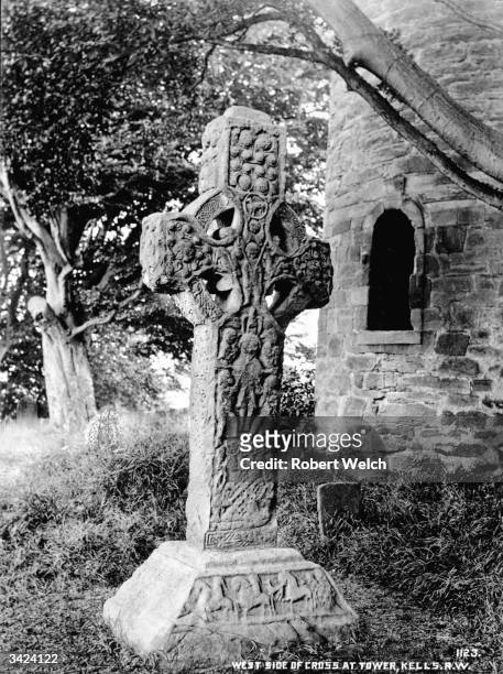 West side of the ancient cross at Kells in County Meath. After being Christianized by Saint Patrick, Celtic people merged many of their Druidic...