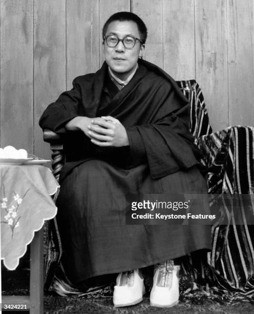 The 14th Dalai Lama, Tenzin Gyatso, who lives in exile in India and leads the non-violent campaign of opposition to Chinese rule in Tibet.