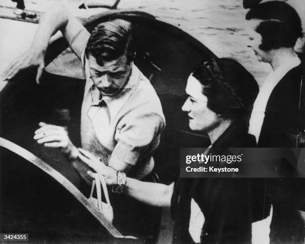 King Edward VIII with his fiancee Mrs Wallis Simpson on holiday in Yugoslavia before his abdication.