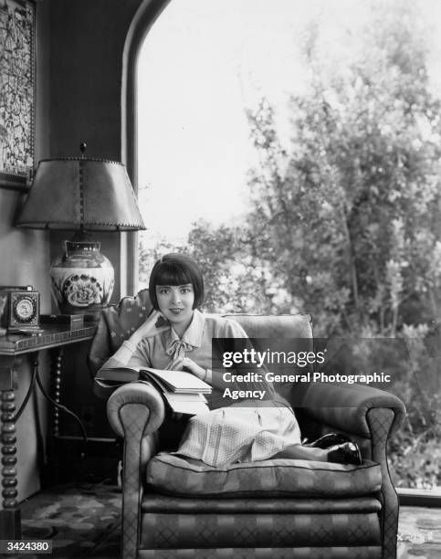 Colleen Moore star of the silent screen at her home.