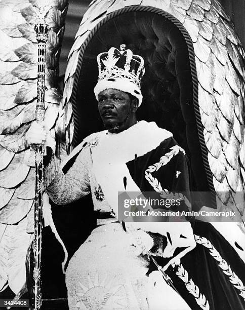 Self-proclaimed Emperor Bokassa I of the Central African Republic Jean Bedel Bokassa during his coronation.