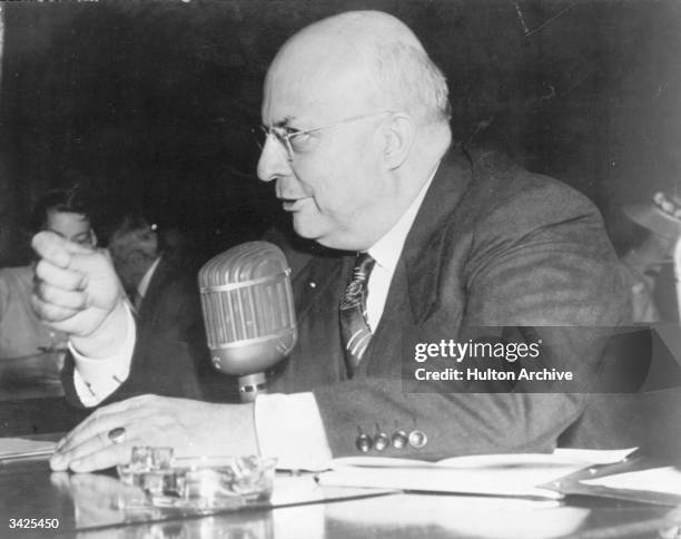 Henry John Kaiser , American Industrialist, talking to the Senate.