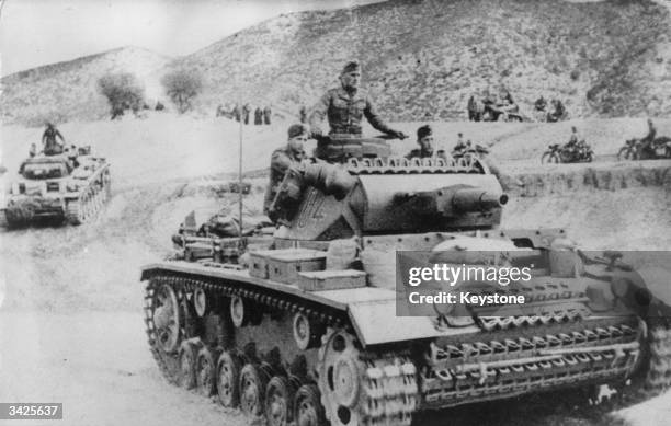 The Nazi army enters Tunisia. They were retreating, pursued by the victorious 8th Army, after the fall of Tripoli in Libya.