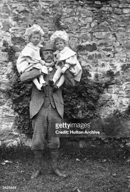 Alexander William George Duff, Duke of Fife with his daughter Alexandra Victoria, and her younger sister Maud.