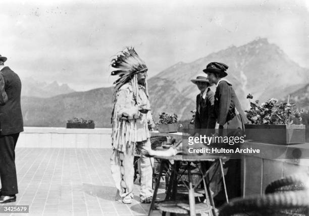 Arthur William Patrick Albert Duke of Connaught 3rd Son of Queen Victoria at Banff as an Indian Chief.