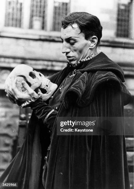 Actor Robert Breen portraying Hamlet at the International Hamlet Festival which staged the play in its original setting at Kronborg Castle, Elsinore...