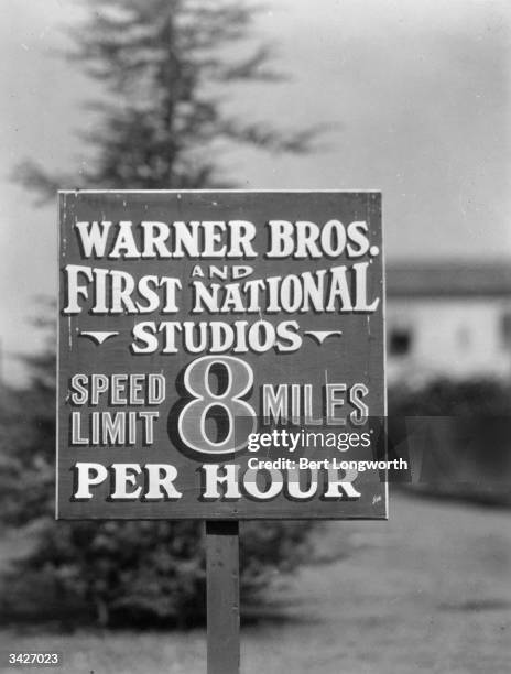 Mph speed limit sign outside Warner Bros and First National Studios.