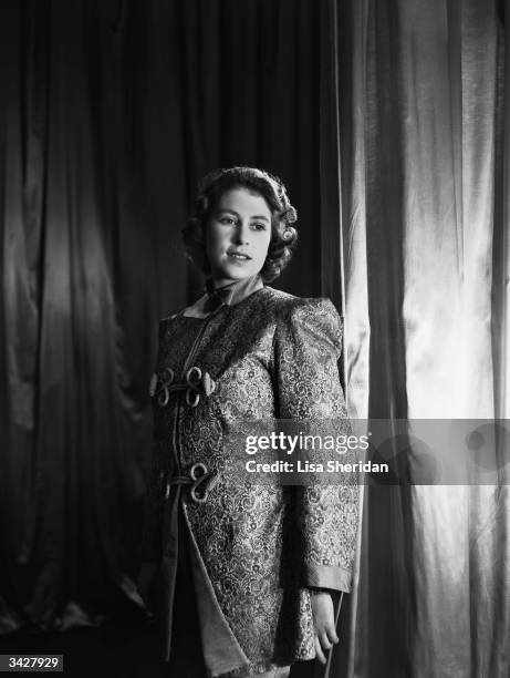 Princess Elizabeth in her pantomime costume as Aladdin at Windsor Castle, 15th December 1943.