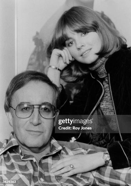 British comedian and actor Peter Sellers with his fourth wife, the British actress Lynne Frederick .