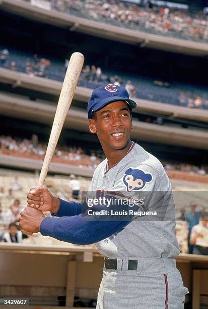 Ernie Banks of the Chicago Cubs poses for a portrait circa 1953-71.