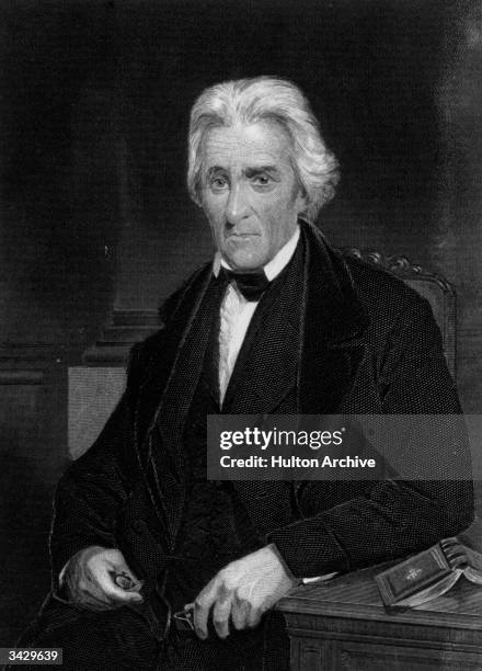 Andrew Jackson 7th President of the USA. Known as 'Old Hickory'. Daguerreotype taken from life. Engraving by Alonzo Chappel