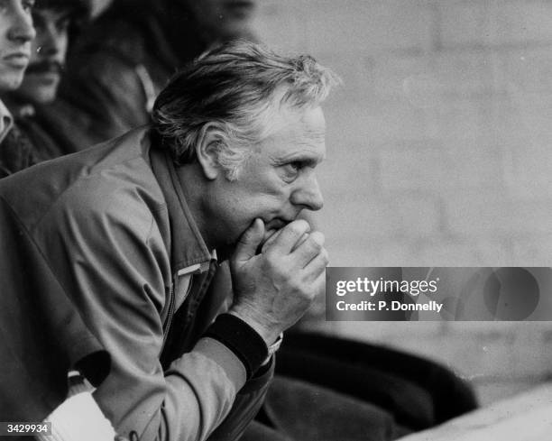 Peter Taylor, the Nottingham Forest manager watching his team play Ipswich Town in the sixth round of the FA Cup.