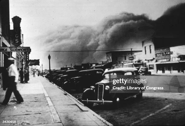 Dust storm in Elkhart, Kansas.