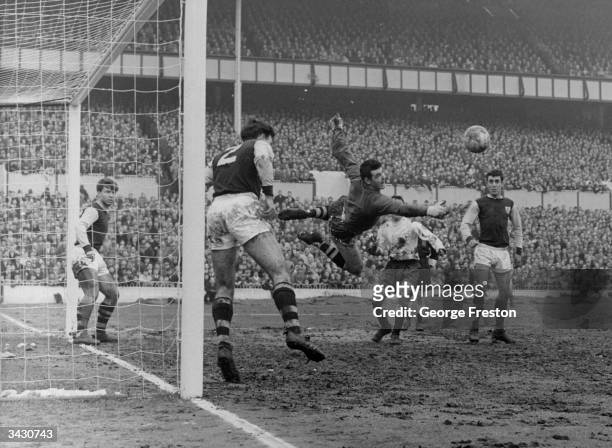 Adam Blacklaw, the Scotland and Burnley goalkeeper makes a save during a game against Tottenham Hotspur at White Hart Lane, London.