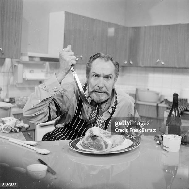 Actor Vincent Price at Thames TV studios in Euston, London.