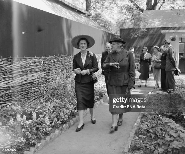 Marina, Duchess of Kent attends the Chelsea Flower Show in the gardens of the Royal Hospital, London, in the company of the Dowager Lady Reading .