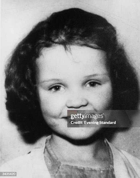 Lesley Ann Downey aged 10. She was a victim of the Moors Murderers, Ian Brady and Myra Hindley