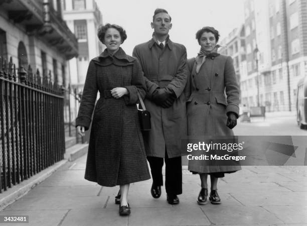 Three nurses who are leaving London to work in Korea at an international unit which is caring for 25,000 refugees of the Korean war. Left to right -...