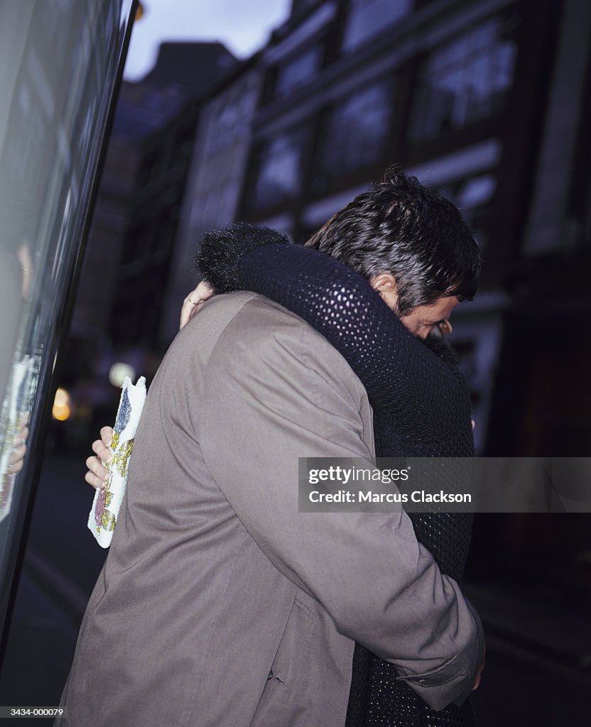 Couple Hugging Outdoors