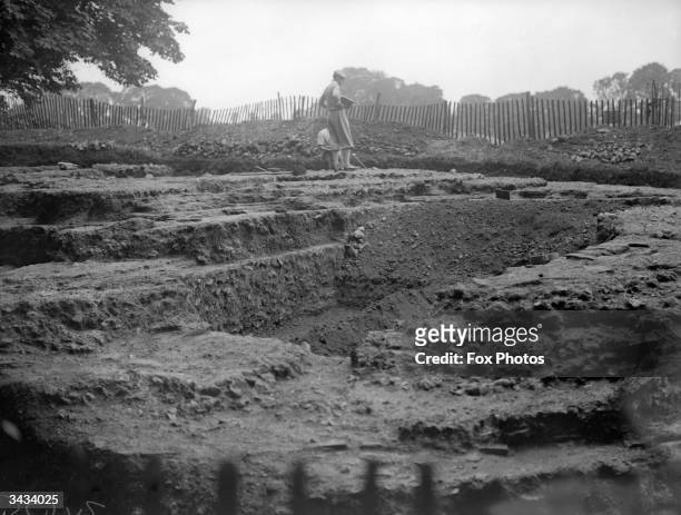 Excavation work on the Verulamium site, St Albans, one of the first British cities the Romans established after their invasion of Britain in AD 43.
