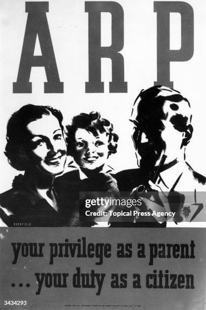 Poster drawn by Charles Bowmar, urging people to join the ARP .