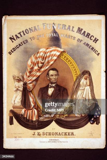 The cover of the sheet music of the National Funeral March for President Lincoln.