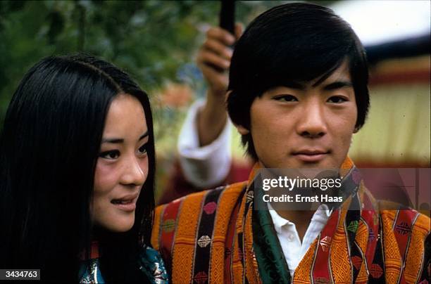 King Jigme Singye Wangchuk of Bhutan with his sister Palden Thondup Namgyal, the Chogyal of Sikkim. Himalayan pilgrimage book