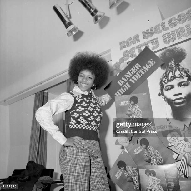 Singer Betty Wright, whose single 'Shoorah Shoorah' is at number 29 on the UK pop charts, in London to promote her new album.