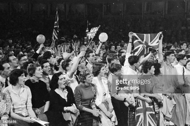 British fans at the Royal Albert Hall in London for the 49th Symphony Concert.
