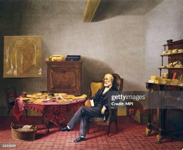 Robert E Lee in his study after his retirement from the Confederate Army.