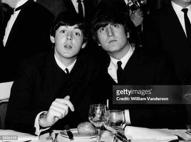 Beatles Paul McCartney and John Lennon at the Variety Club Showbusiness Awards held at the Dorchester, London.