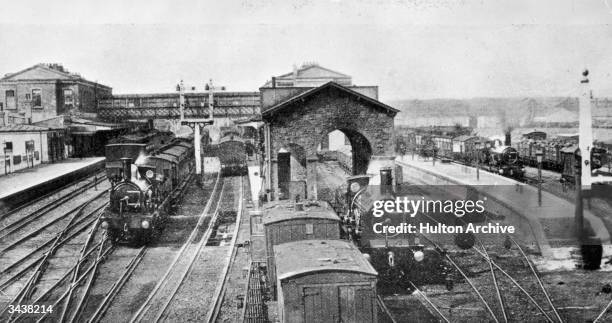 View, looking west, of Swindon Station in Wiltshire.