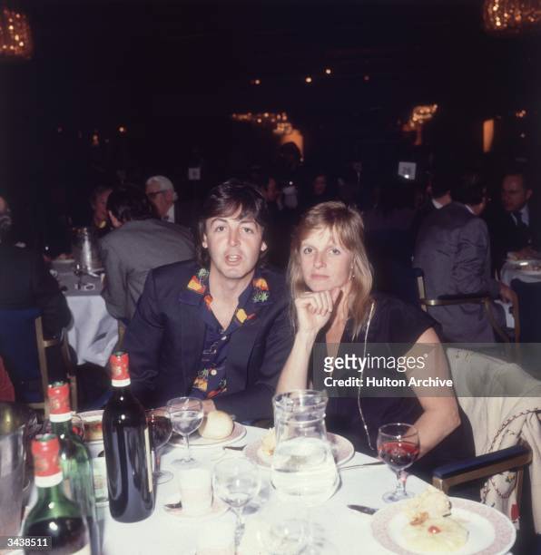 Paul and Linda McCartney attending the Ivor Novello awards at Grosvenor House Hotel.