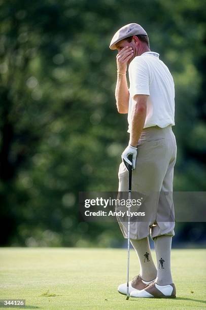 Payne Stewart in action during the Motorola Western Open at Cog Hill in Lemont, Illinois.