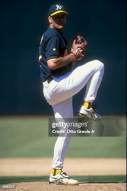 Pitcher Kenny Rogers of the Oakland Athletics in action during a game against the Minnesota Twins at the Oakland Coliseum in Oakland, California. The...